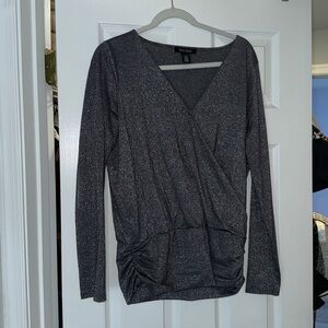 White House black market grey sparkly top